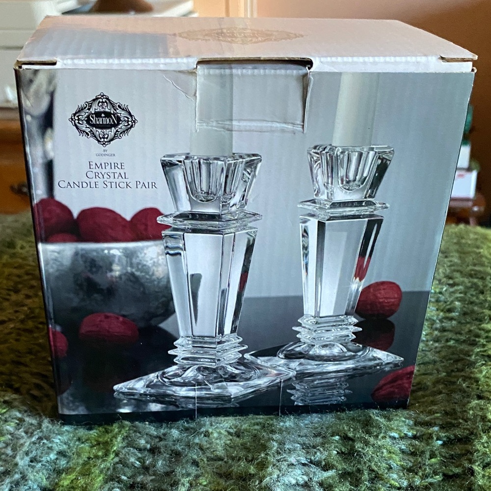 Godinger Empire Crystal Candle Holders